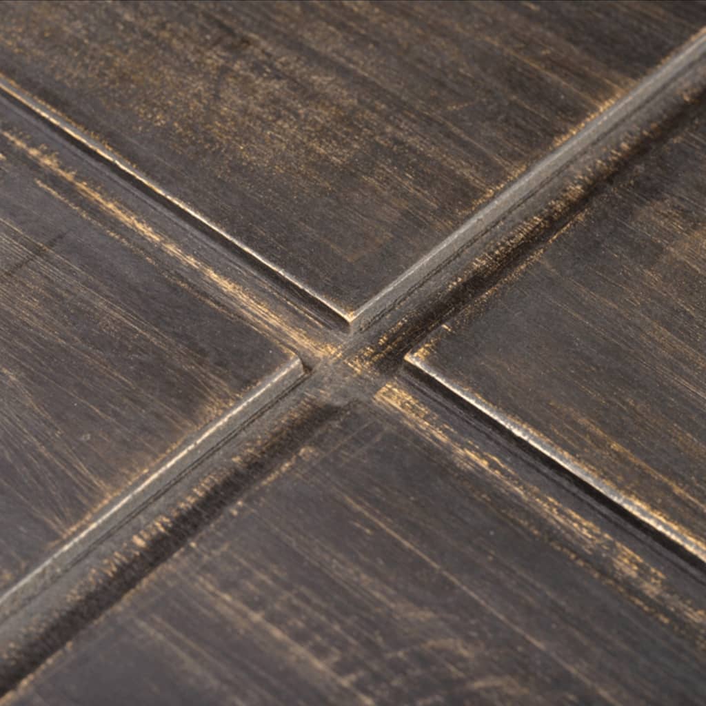 Mesa De Centro Cuadrada Madera Maciza De Mango Marrón Oscuro_2