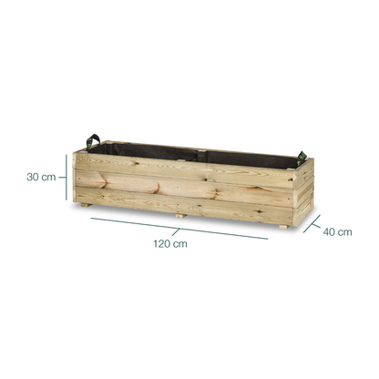 Jardinera De Madera Para Exterior 120x40x30 Cm Ghio Kd Hortalia_5