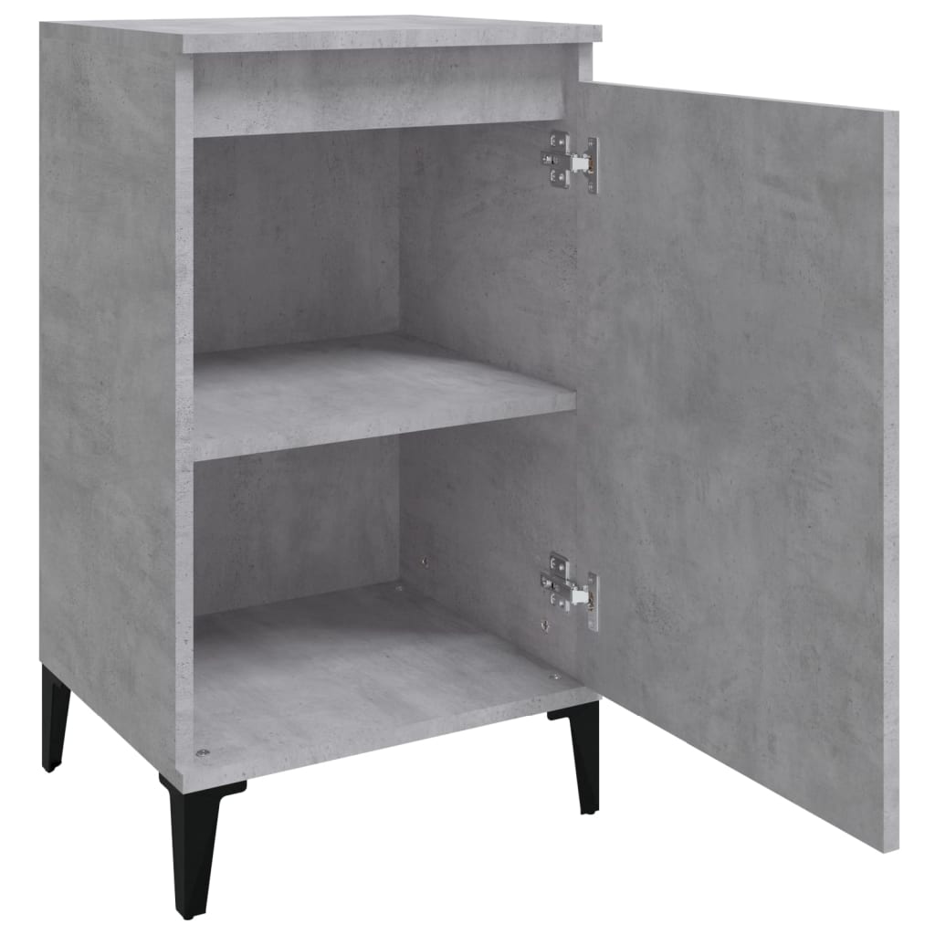 Mesitas De Noche 2 Uds Madera Gris Hormigón 40x35x70 Cm_4