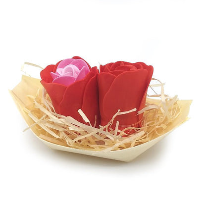 Barca Con Flores Para Regalo Invitados (rojo) - Rosas De Jabón Para Baño Aromático. Detalle Original Para Eventos_3