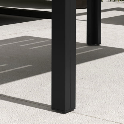 Outsunny Mesa De Centro De Jardín Rectangular De Acero 101,5x61x46 Cm Negro_4