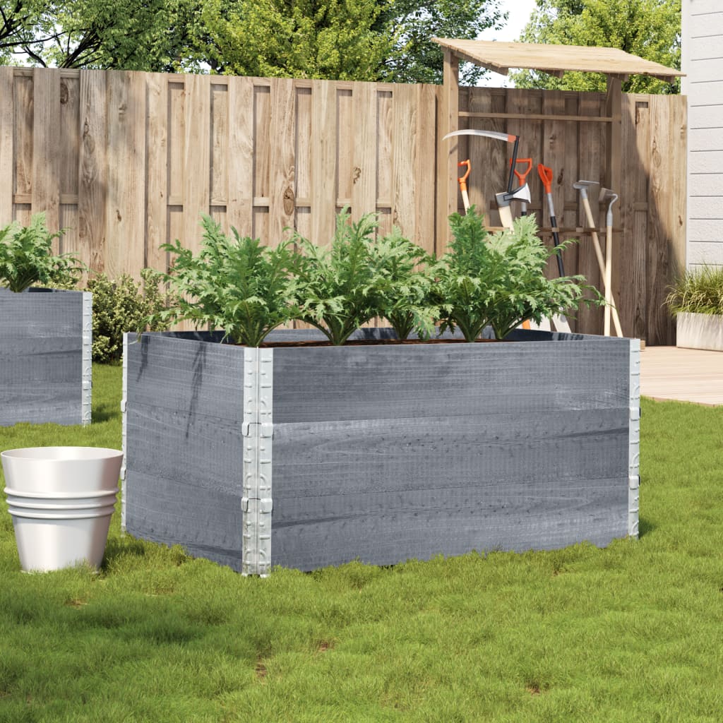 Jardinera De Madera Maciza De Pino Gris 120x80 Cm_1