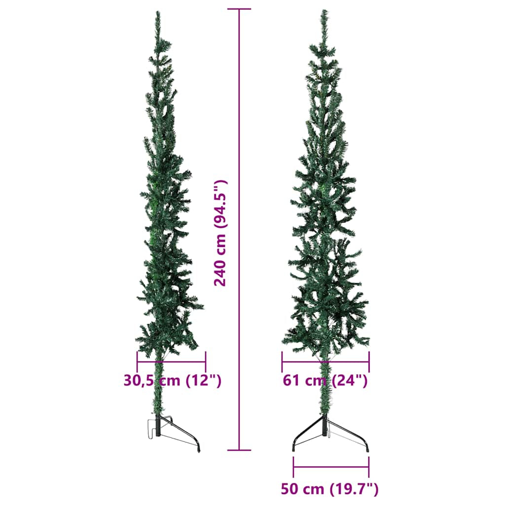 Vidaxl Medio Árbol De Navidad Artificial Con Soporte Verde 240 Cm_2