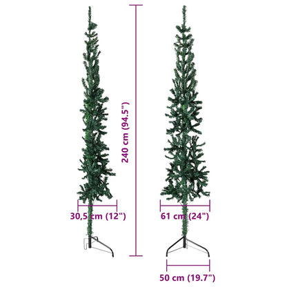Vidaxl Medio Árbol De Navidad Artificial Con Soporte Verde 240 Cm_2