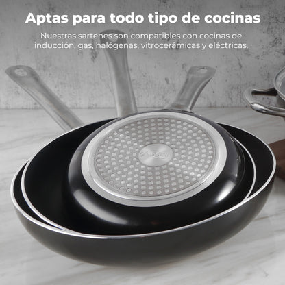 Sartén san Ignacio Serie Professional Chef 20x4.5cm En Aluminio Prensado.