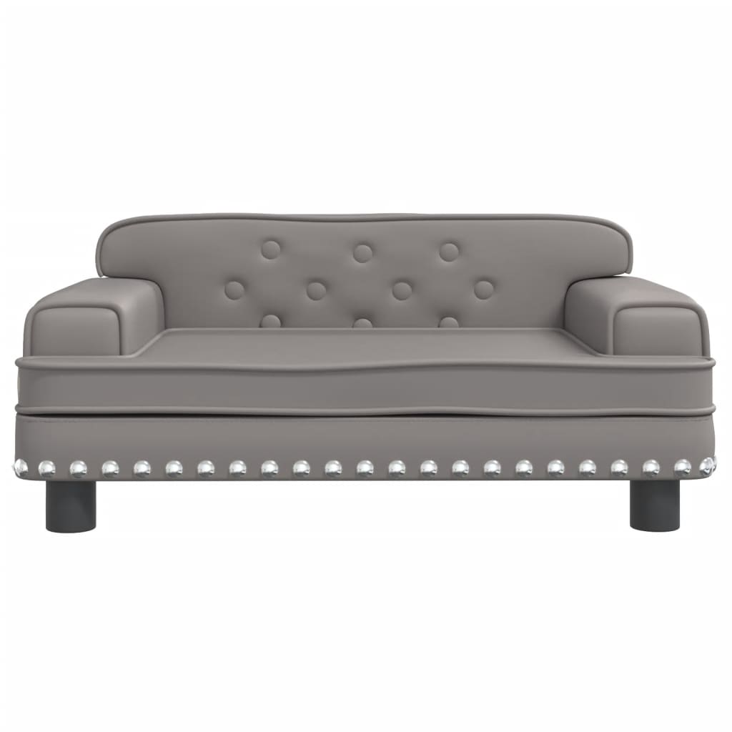 Cama Para Perros De Cuero Sintético Gris 70x45x30 Cm / Vetonek_2