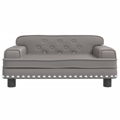 Cama Para Perros De Cuero Sintético Gris 70x45x30 Cm / Vetonek_2