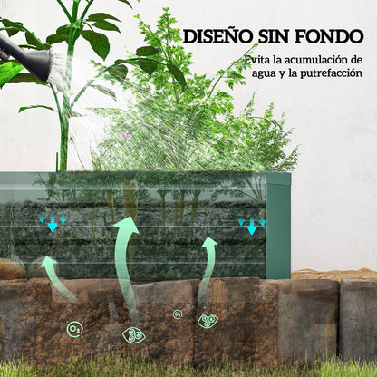 Outsunny Jardinera Exterior Grande Rectangular De Acero Galvanizado 240x60x30 Cm_5