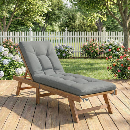Outsunny Cojín Para Banco Y Tumbona Protección Uv50+ 198x65x13 Cm Gris Claro_3