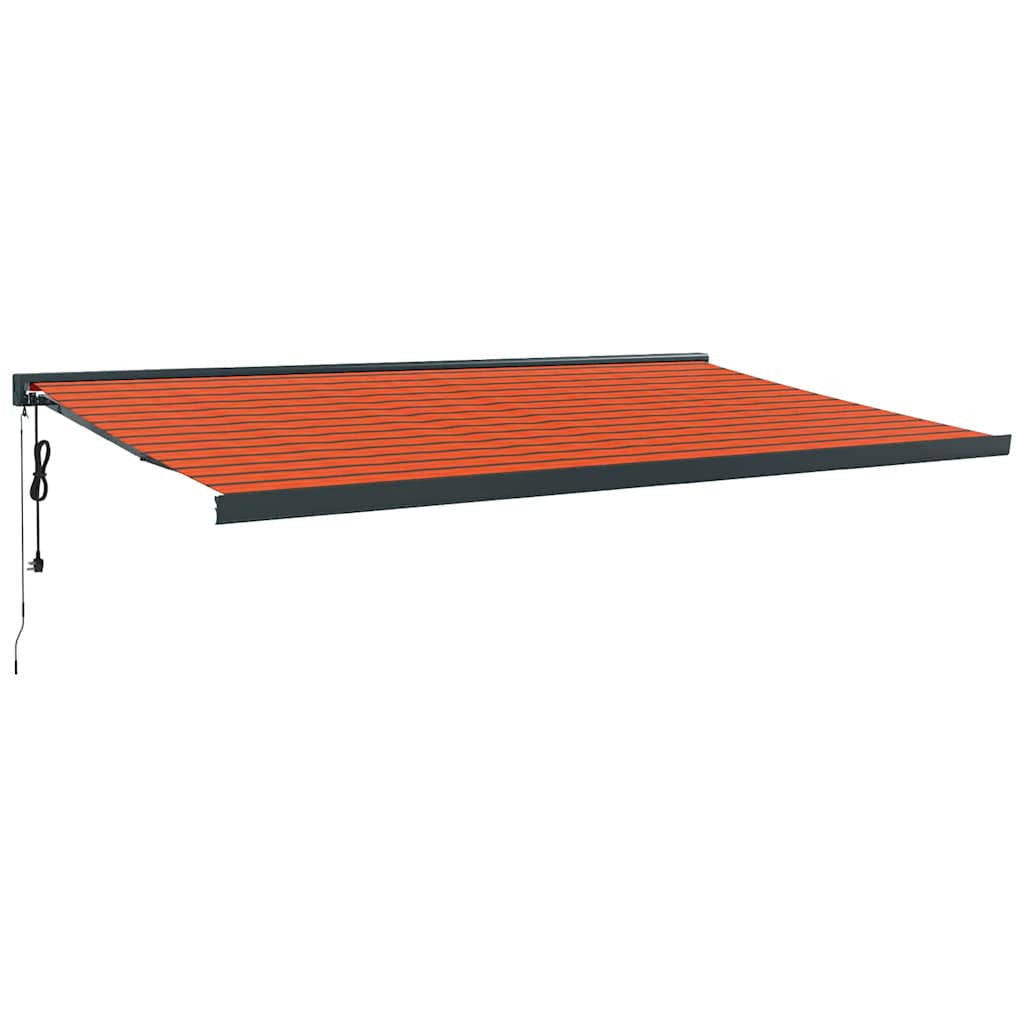 Vidaxl Toldo Retráctil Aluminio Y Tela Naranja Y Marrón 5x3 M_0
