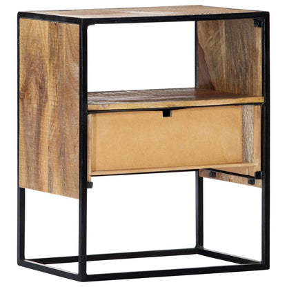 Mesita De Noche De Madera Maciza De Mango 40x30x50 Cm_2