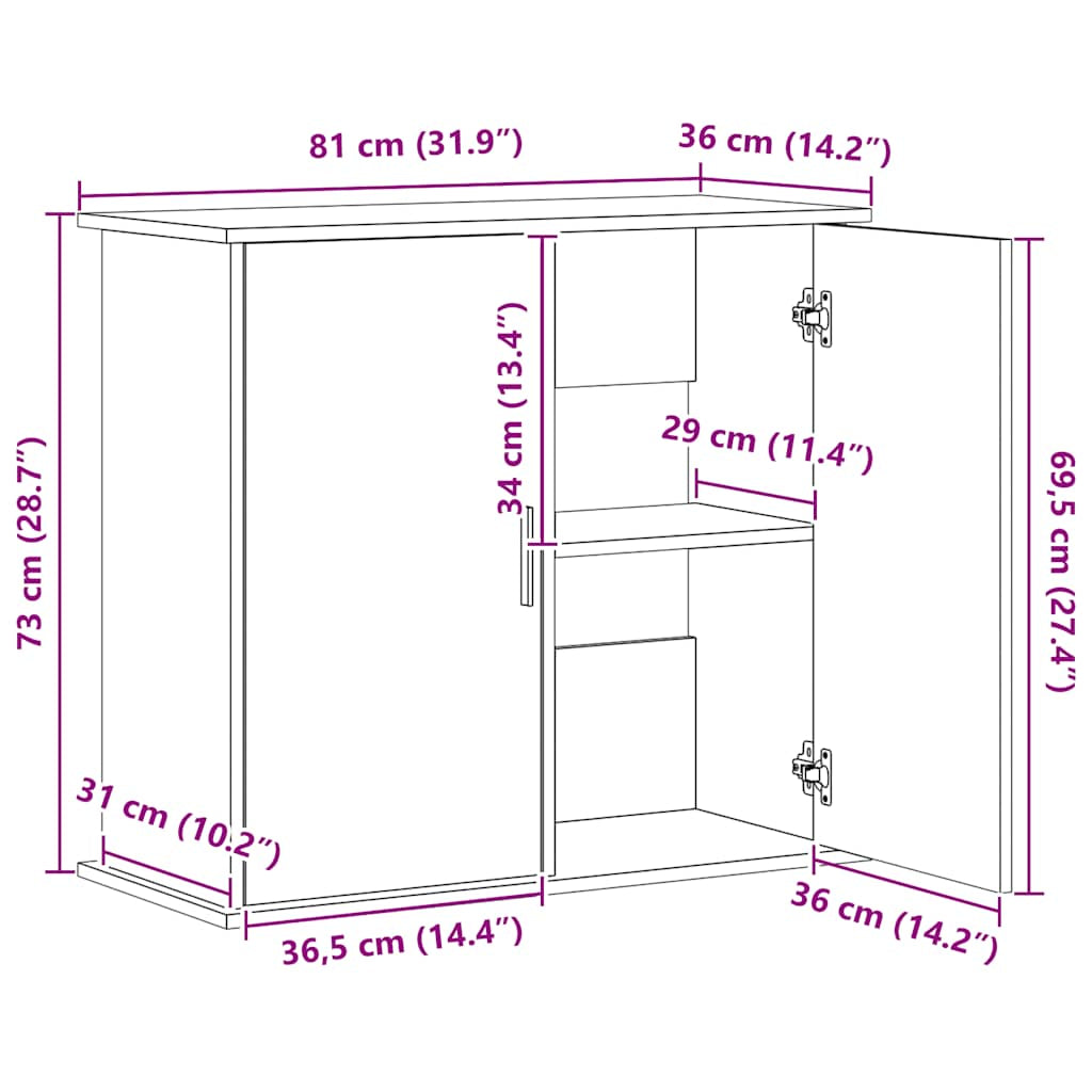Vidaxl Soporte Para Acuario De Roble Sonoma 81x36x73 Cm De Madera De Ingeniería_2