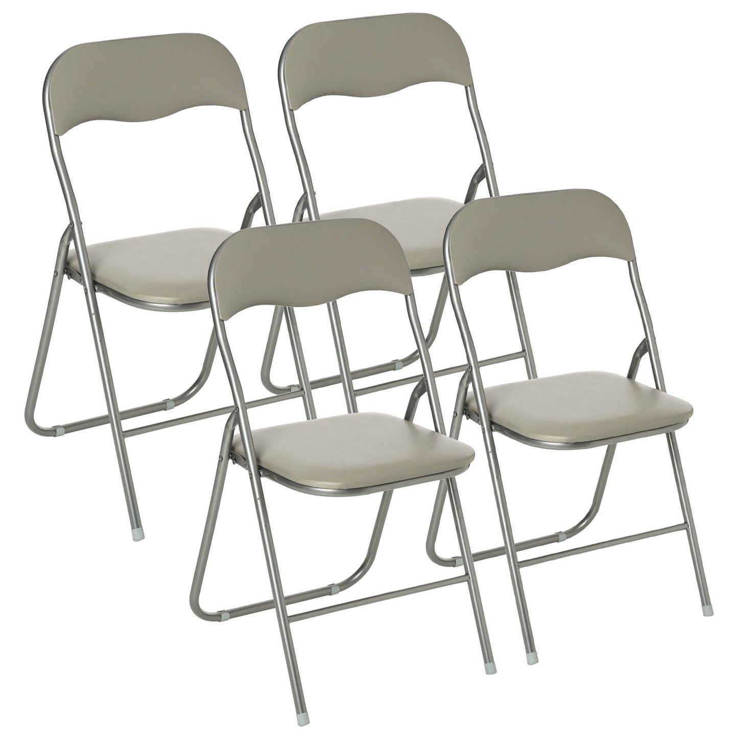 Set De 4 Sillas Plegables Taupe (44x52x73cm) - Prácticas Y Resistentes Para Exteriores_0