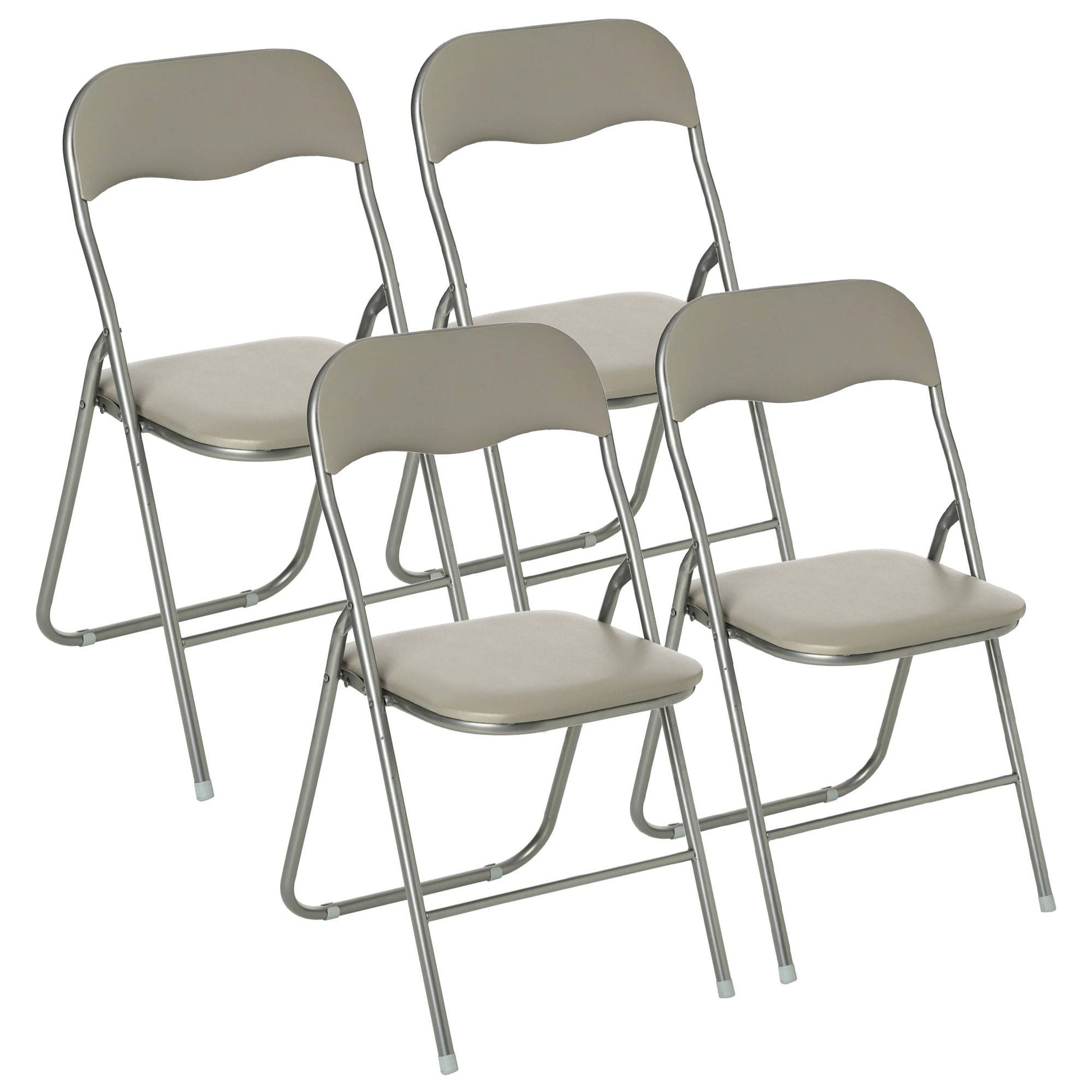 Set De 4 Sillas Plegables Taupe (44x52x73cm) - Prácticas Y Resistentes Para Exteriores_0
