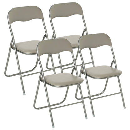 Set De 4 Sillas Plegables Taupe (44x52x73cm) - Prácticas Y Resistentes Para Exteriores_0