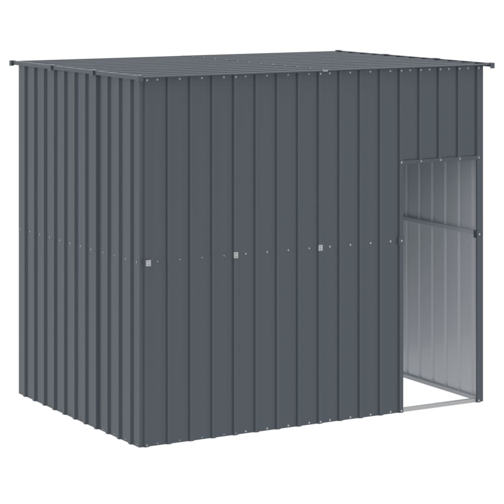 Caseta Perros Con Corral Acero Galvanizado Gris 214x865x181 Cm_5