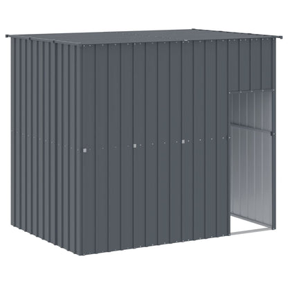 Caseta Perros Con Corral Acero Galvanizado Gris 214x661x181 Cm_5