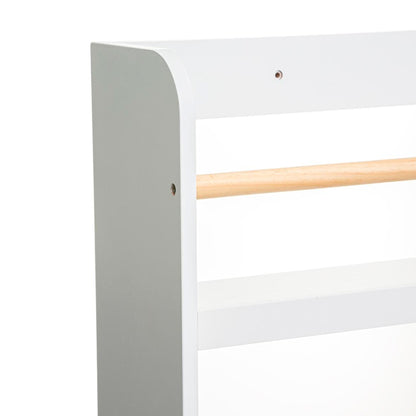 Well Home - Estantería Biblioteca Clásica De Madera - Color Blanco - 4 Pisos - 118 X 55 Cm