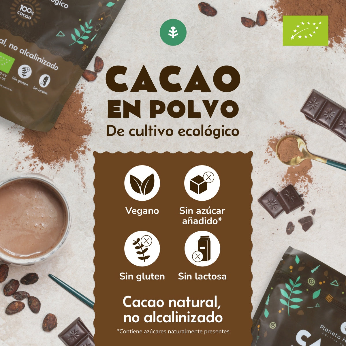 Pack 2x Cacao en polvo ECO Planeta Huerto 250 g