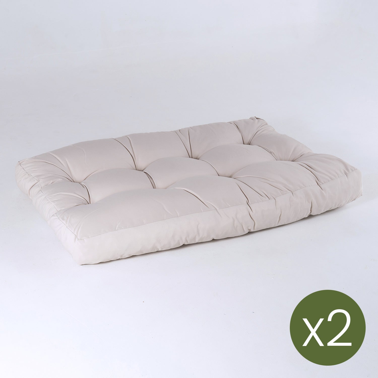 Pack 2 Cojines Asiento Para Palet, Tamaño: 80x120x16 Cm, Color Crema, Repelente Al Agua_2
