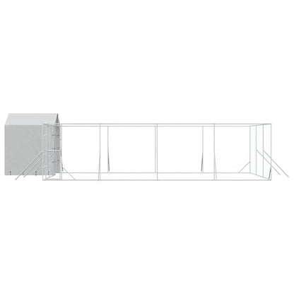 Perrera De Exterior Con Toldo Acero Galvanizado Plata 10x6x2,5m_3
