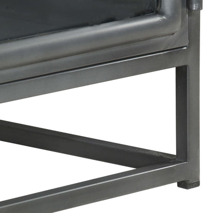 Mesa De Centro De Madera Maciza De Acacia Gris 90x50x35 Cm_4