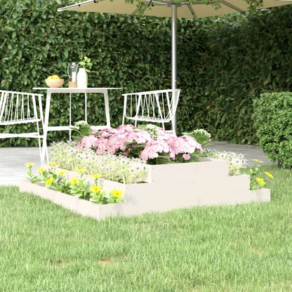 Jardinera Madera Maciza De Pino Blanco 110x110x27 Cm_1