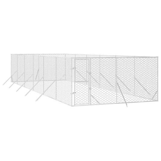 Vidaxl Perrera De Exterior Acero Galvanizado Plateado 4x12x2 M_0