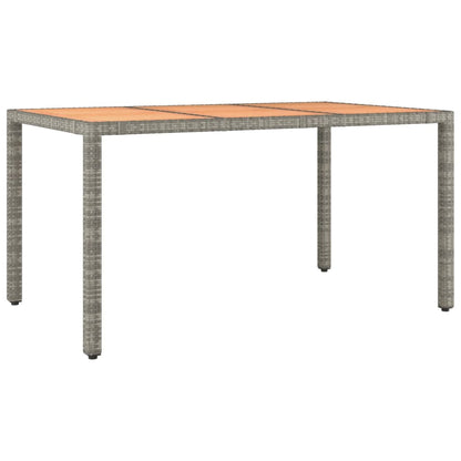 Set Comedor Jardín 7 Pzas Y Cojines Ratán Sintético Gris / Vetonek_2