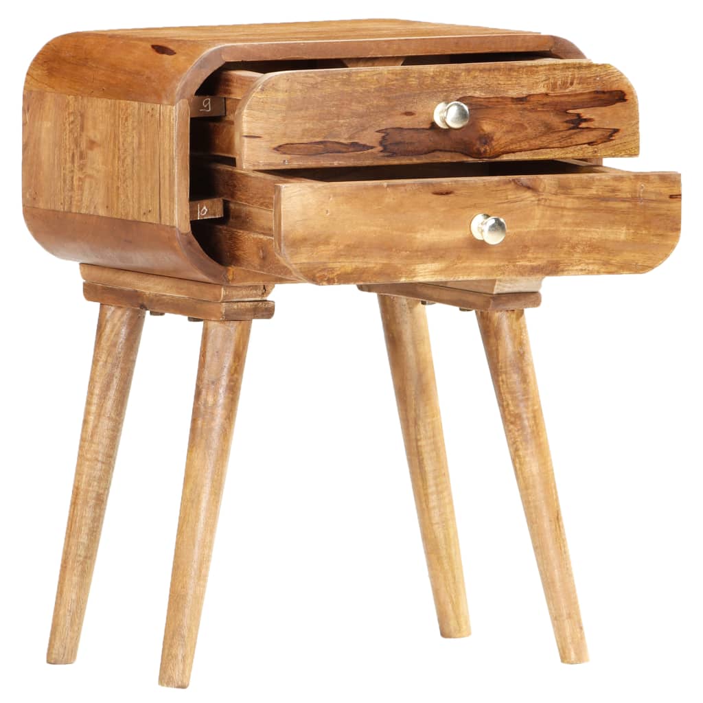 Mesita De Noche De Madera Maciza De Mango 43x30x58 Cm_0