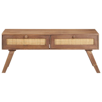Mesa De Centro De Madera Maciza De Mango 100x60x40 Cm_0
