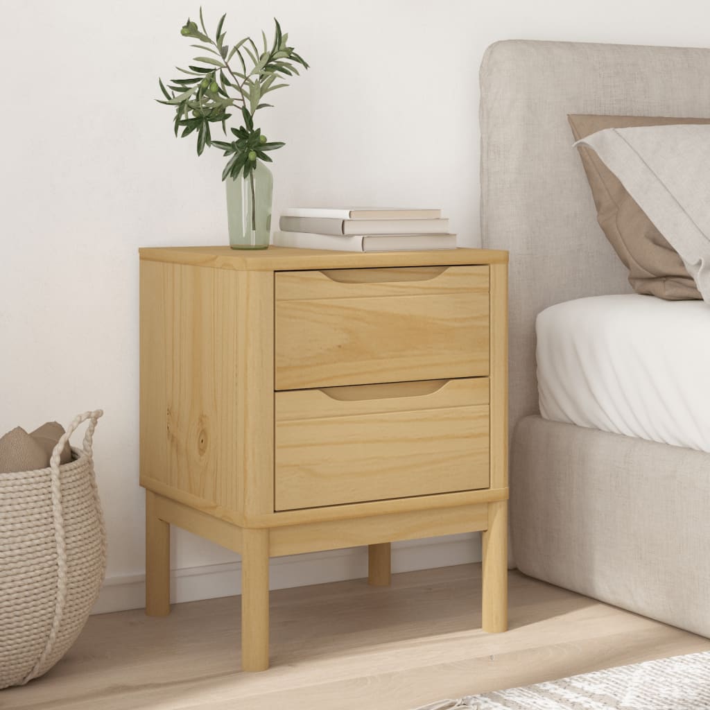 Mesita De Noche Floro Madera De Pino Marrón Cera 45x39x57 Cm_1