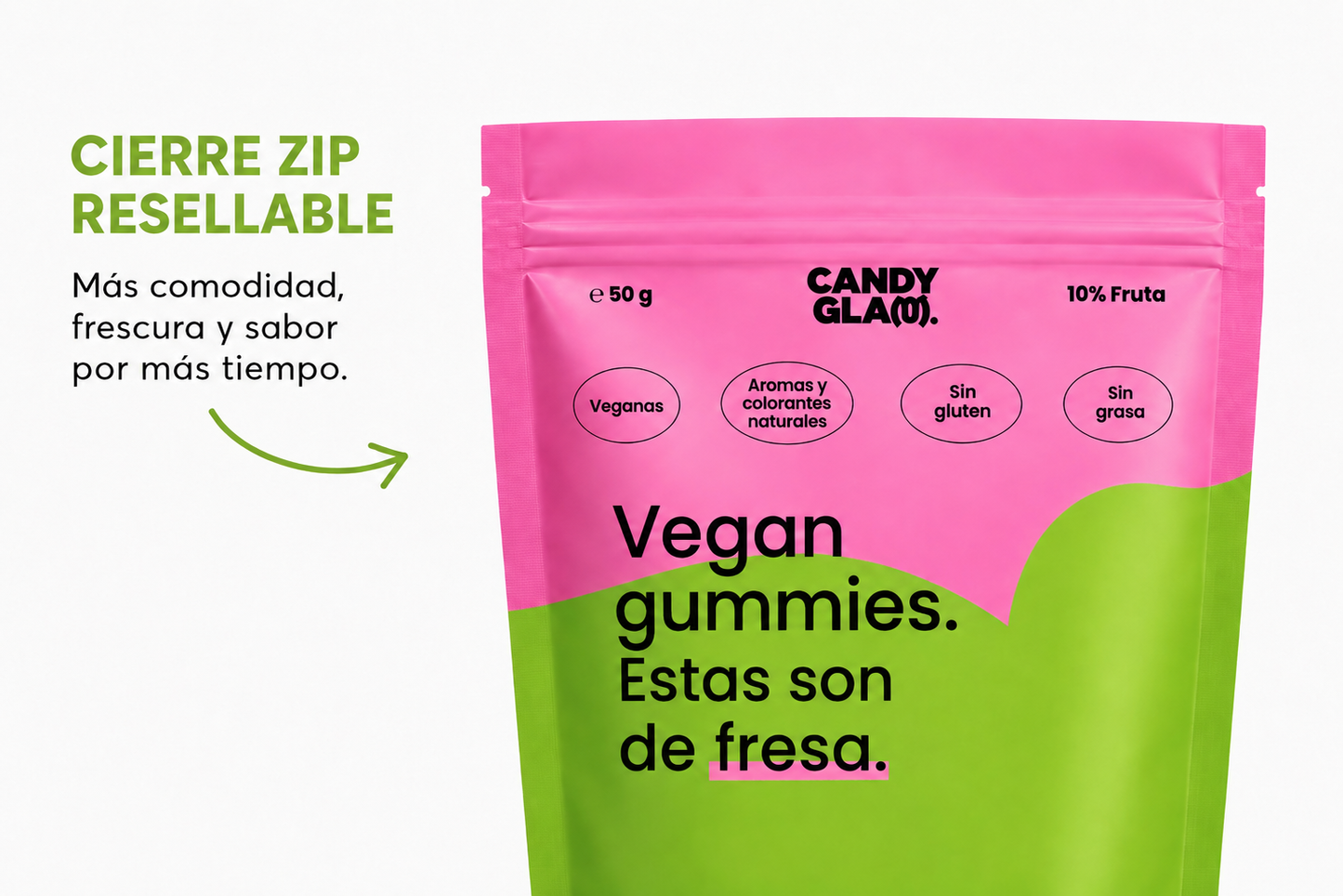 Gummies Veganas Sabor Fresa Pack 14 Bolsas - Snack Dulce Natural Sin Gluten_4