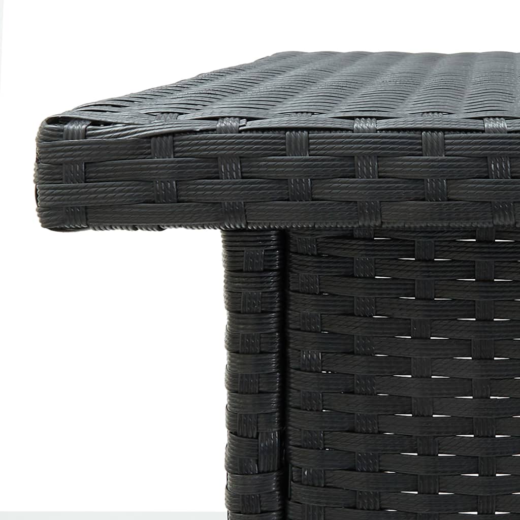 Mesa De Bar De Esquina Negro Ratán Sintético 100x50x105 Cm_4