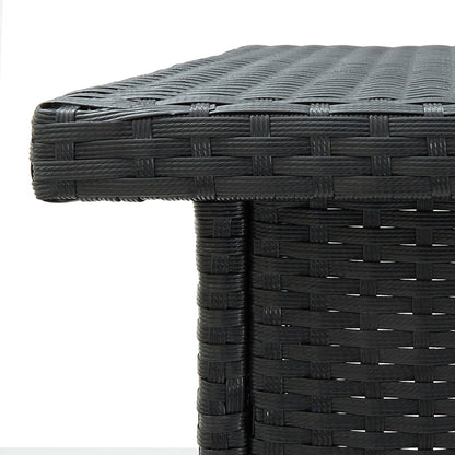 Mesa De Bar De Esquina Negro Ratán Sintético 100x50x105 Cm_4