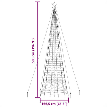 Vidaxl Árbol De Navidad Led Con Estacas 1534 Leds Blanco Frío 500 Cm_2