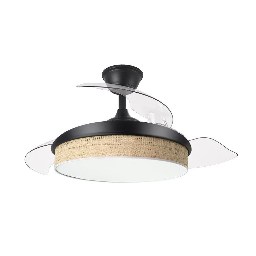 Ventilador Dc Moda 72w Negro/caã±izo Claro 108d 3apas 7200lm 3000k,4000k,6000k Remoto+memoria+temporizador_1