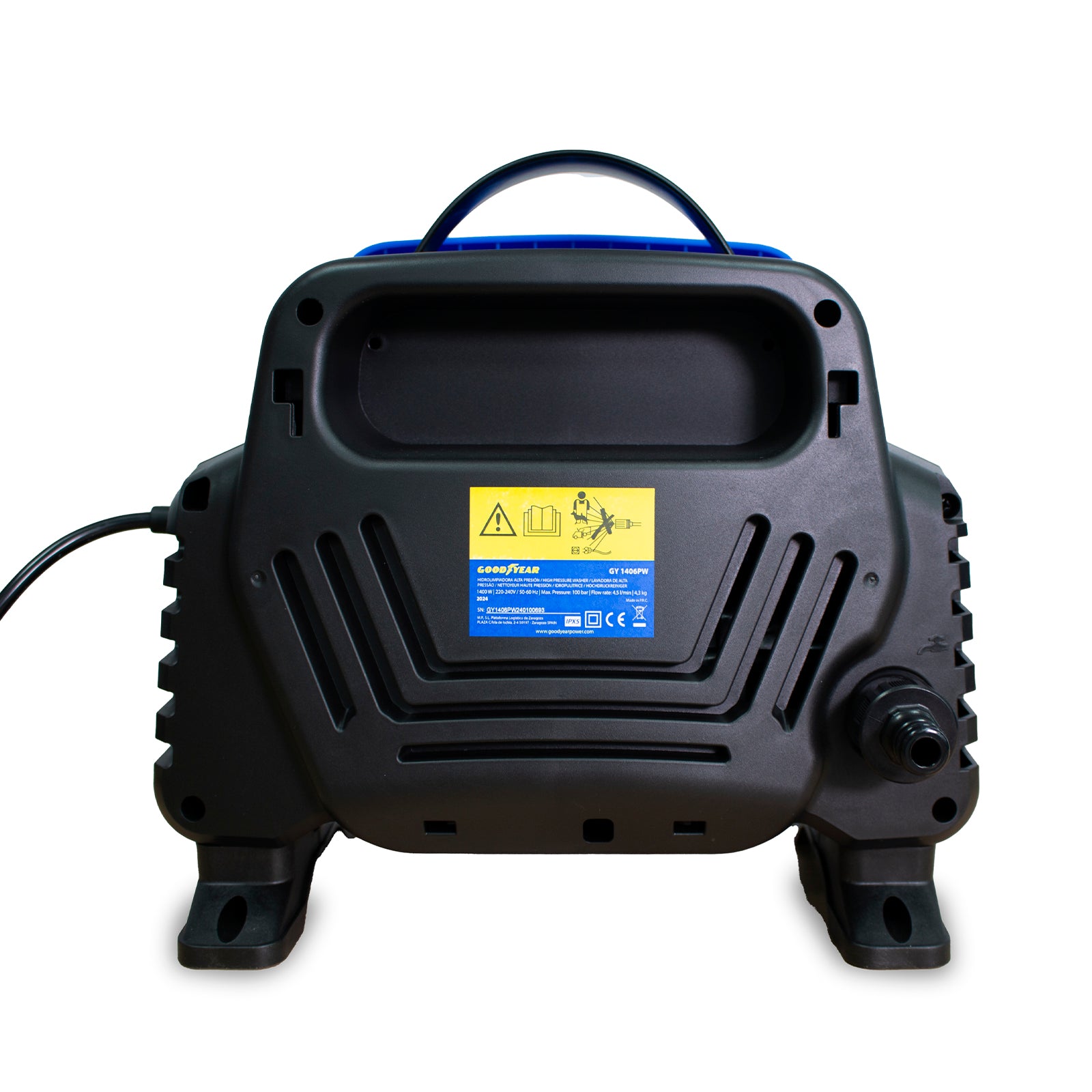 Goodyear - Hidrolimpiadora 1400w Compacta 100 Bar 4.5 L/min. Pistola Y Lanza Turbo. Sistema Auto Stop. Depósito De Detergente 200ml_2