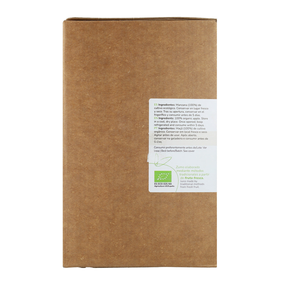 Zumo de Manzana 100% fruta exprimida Eco Planeta Huerto 3 L Bag in Box
