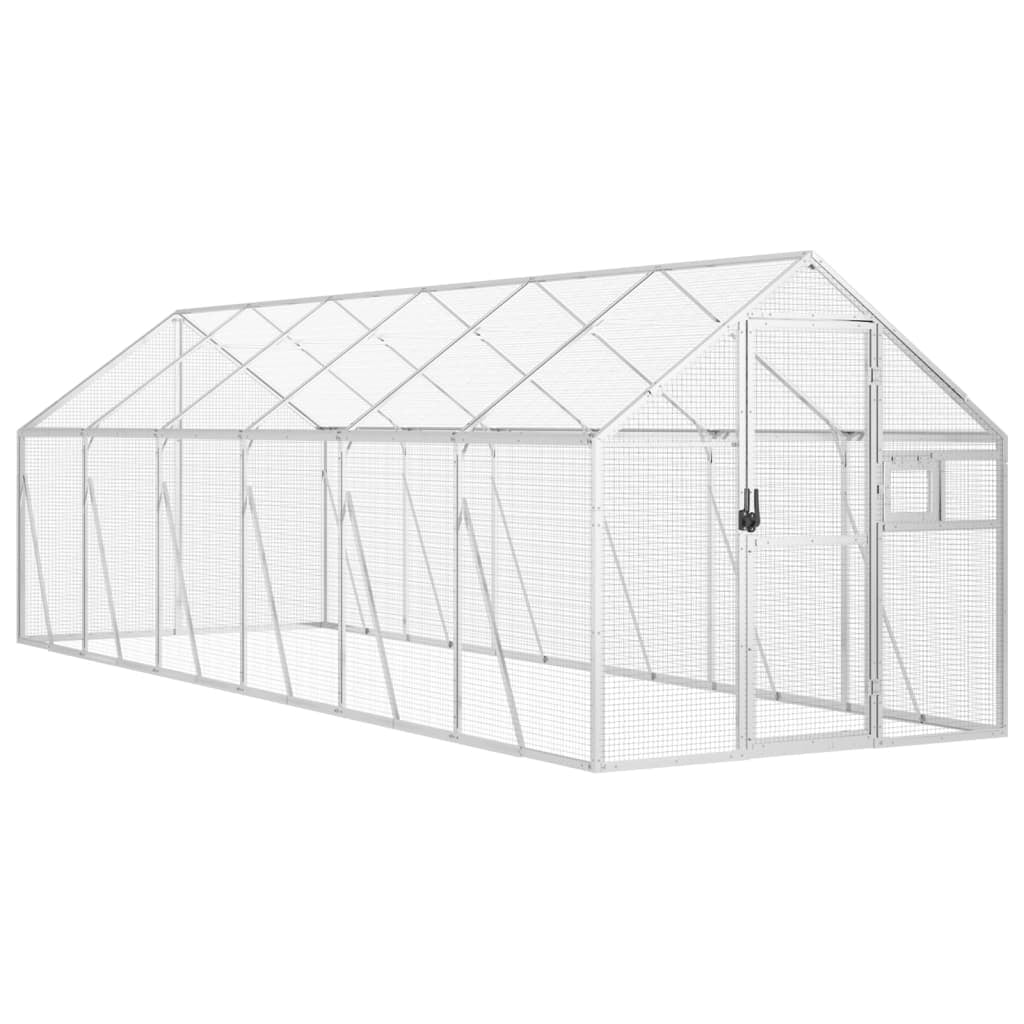 Vidaxl Pajarera De Aluminio Color Plateado 1,79x6x1,85 M_0