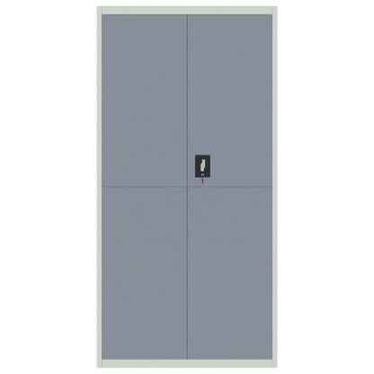 Armario Archivador Acero Gris Claro Y Gris Oscuro 90x40x180 Cm_2