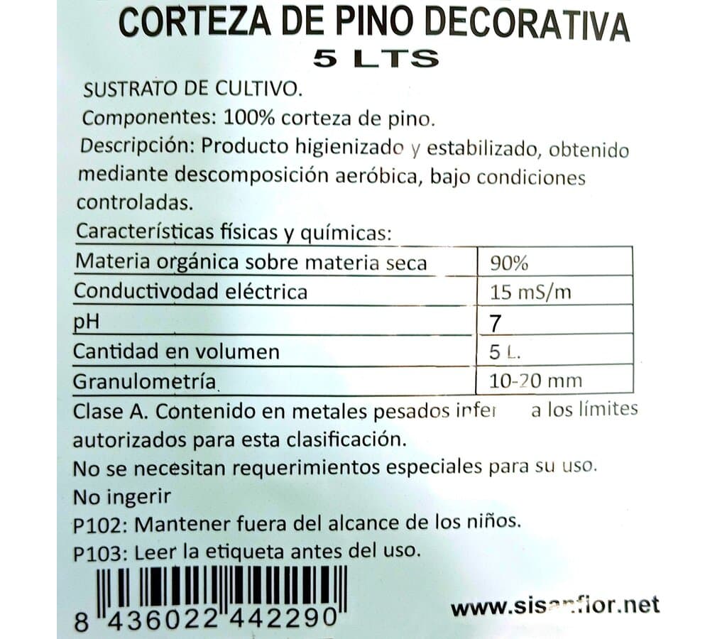 Sisanflor Corteza De Pino 10/20 5l