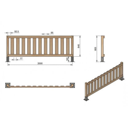 Valla De Madera Masgames Recta 80 Madera Sin Pintar.