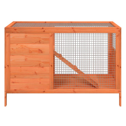 Conejera De Madera Maciza De Pino Marrón 103x44x69,5 Cm_2