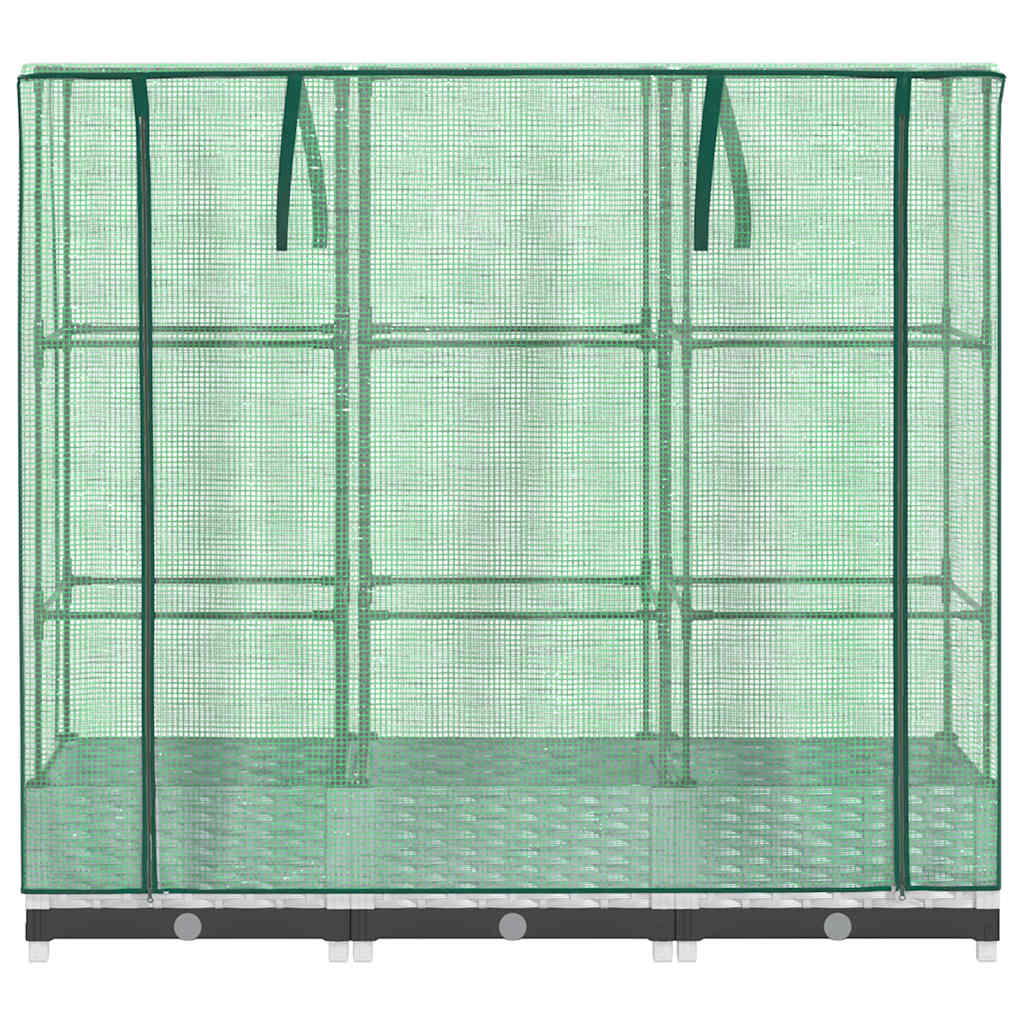 Arriate Con Cubierta Invernadero Aspecto Ratán 120x40x123 Cm_3