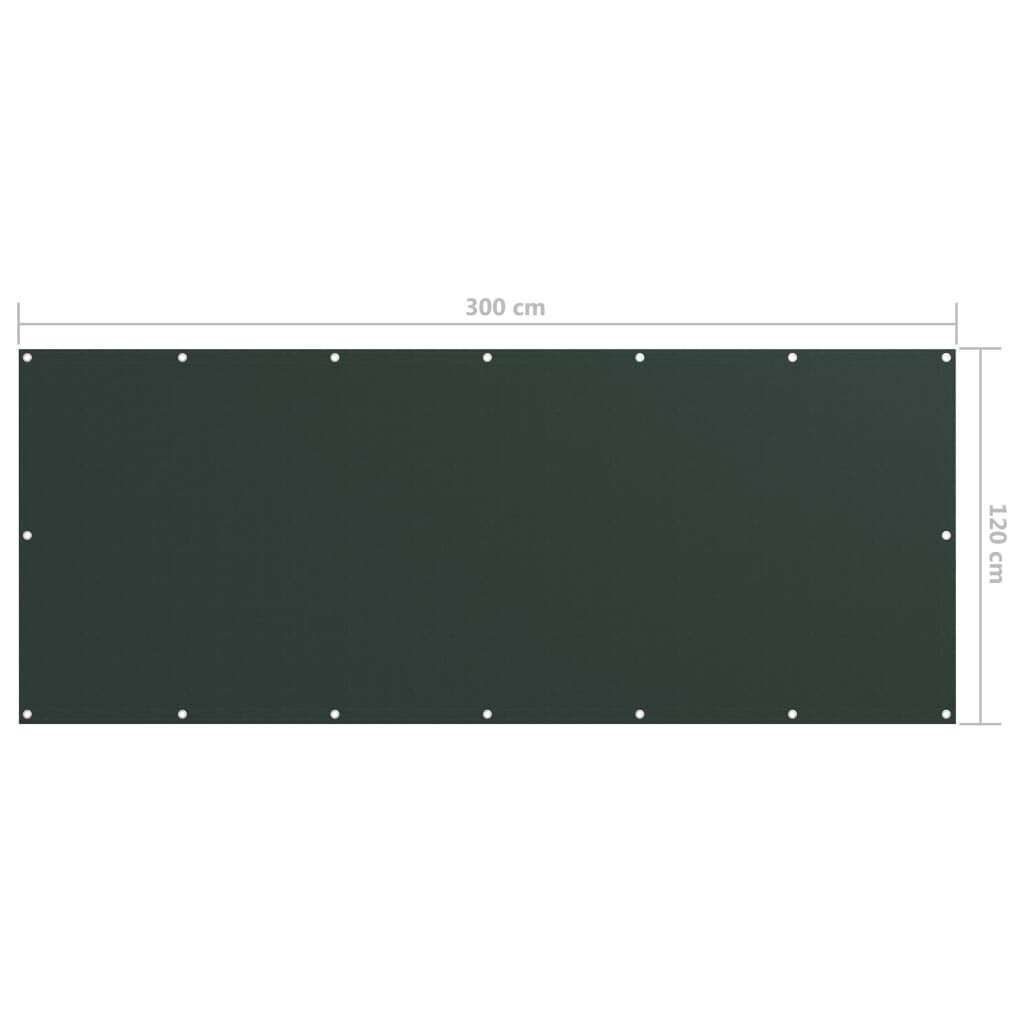 Vidaxl Toldo Para Balcón Tela Oxford Verde Oscuro 120x300 Cm_4