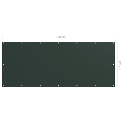 Vidaxl Toldo Para Balcón Tela Oxford Verde Oscuro 120x300 Cm_4