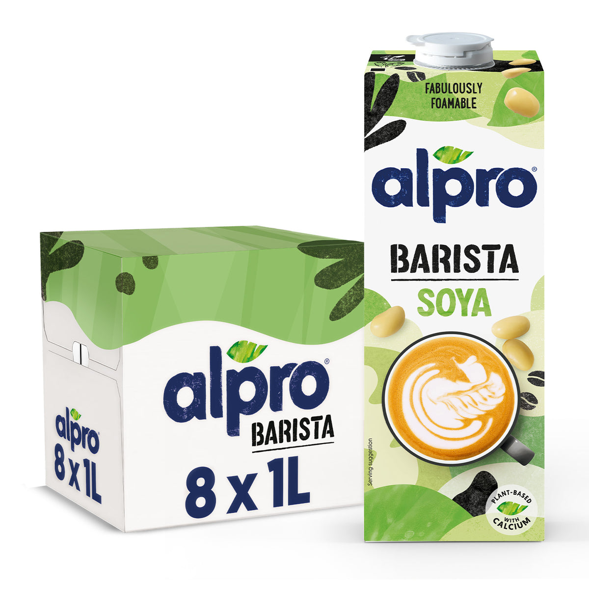Pack 8x Bebida de Soja Barista sin gluten Alpro 1 Litro