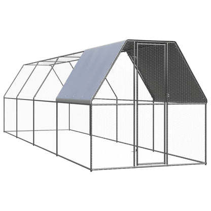 Vidaxl Jaula Gallinero De Exterior De Acero Galvanizado 2x8x2 M_0