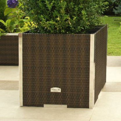 Jardinera Ratán Con Marco De Aluminio (gris) 46x46x46_2